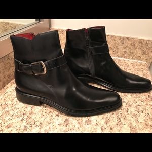 Kenneth Cole New York Leather Chelsea Boots Black